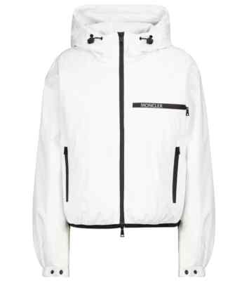 [New] MONCLER Womens Adara Hooded Nylon Windbreaker Jacket In White(SZ:3 (US L))