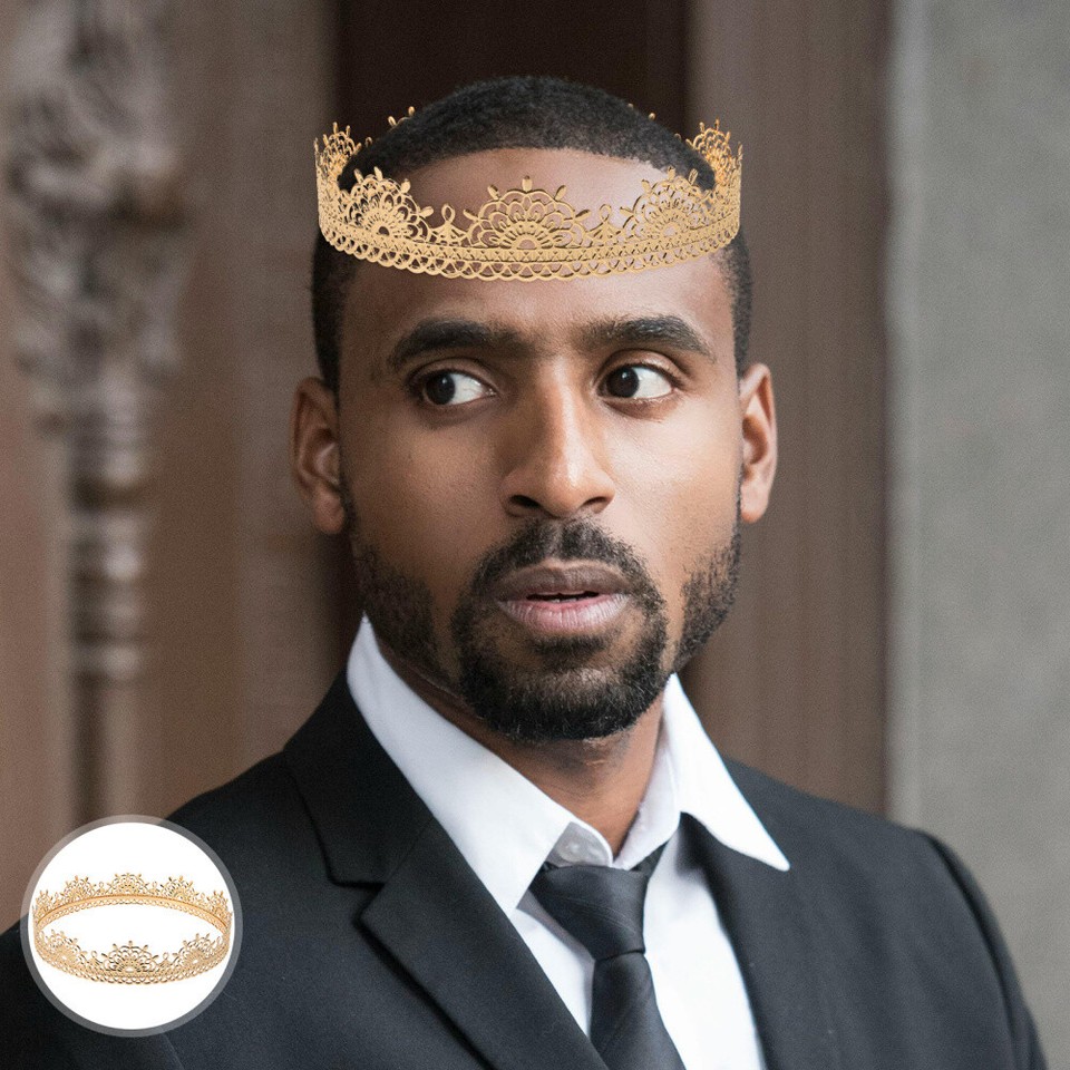 King Crown for Men Vintage King Crown Party Stage Performance King