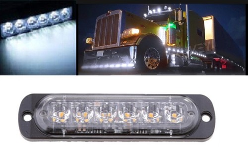 4x Luci ingombro Lampeggianti 6Led Bianco Posizione Luci Soccorso Autocarri - Afbeelding 8 van 10