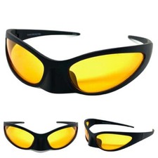 Retro Costume Party Club Raver Punk Gothic Bat Alien DJ SUN GLASSES Orange Lens