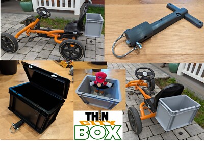 Berg GoKart Kettcar Buzzy / Buddy Kiste / Box mit Halterung schwarz mit Deckel