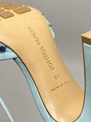 Bottega Veneta Stretch Embellished Ankle Strap High Heel Pumps