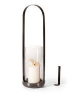 Philippi Windlicht Cala Mit Wandhalterung, H 45 Cm D 13 Cm, Edelstahl Schwarz