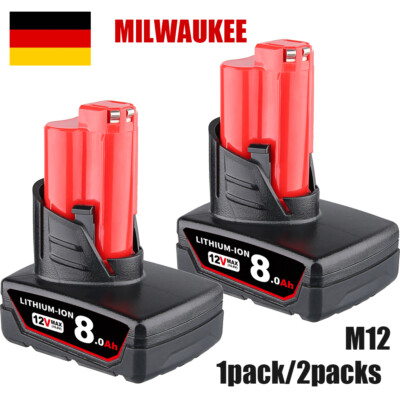 8.0Ah Battery Für for Für M12 12V LITHIUM Extended Capacity 48-11 1/2pck