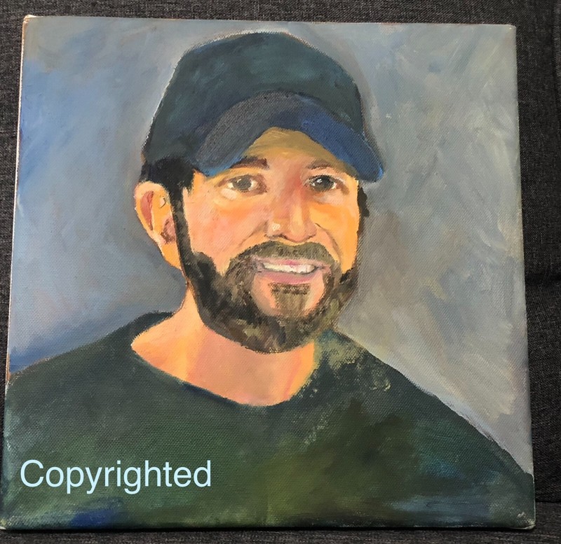 Original Oil Painting on Canvas Signed  Portrait Man Male