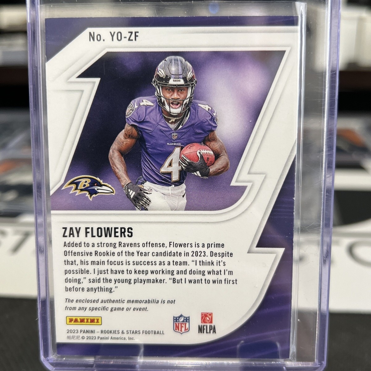 2023 Rookies & Stars Zay Flowers Rookie Patch Year One /399