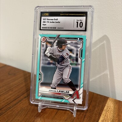 Jordan Lawlar 2021 Bowman Draft Aqua Parallel 1st Bowman /199 #BD-194 CSG 10