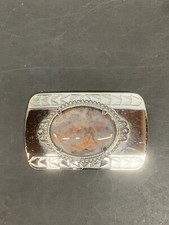 Western Belt Buckle With Purplish Stone