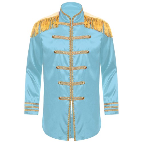 UK Men Sergeant Pepper Costume 60s Satin Cardigan Coat Medieval Hippy Halloween - Picture 53 of 60