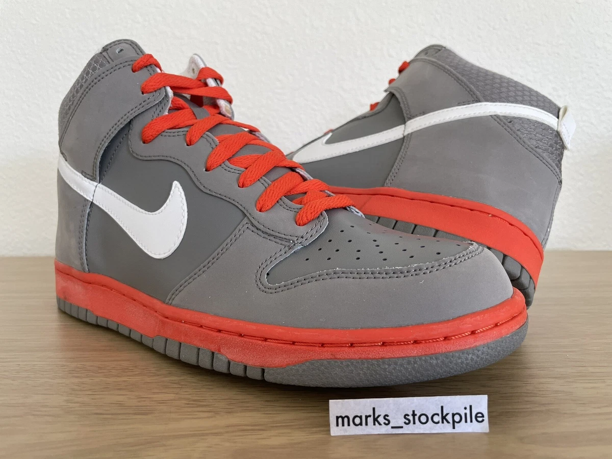 Nike Dunk High Light Charcoal‎ Grey Team Orange 317982-012 Og Rare Men\'s Size 12 2010 Nike Dunk High Unpigeon Light Charcoal | Mercari main image 2