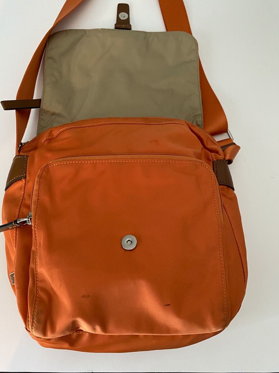 Tumi Orange Nylon Crossboy/Shoulder Bag with leather trim Tumi Orange Nylon Crossboy/Shoulder Bag with leather trim