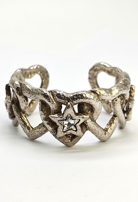 FRANCK HERVAL Armband Herzen Sterne Strass 90er Jahre