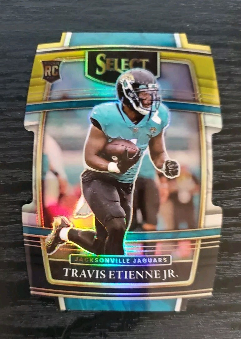 2021 Select #54 Black & Gold Prizm Die-Cut Travis Etienne Jr