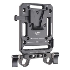 Aluminum V-Mount Battery Plate with 15mm Rod Clamp for Camera Rig/Cage - 1/4"-20