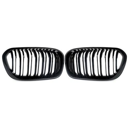 Para BMW Serie 1 F20 F21 a partir de 2015 2x riñones parrilla radiador NEGRO BRILLANTE doble puente - Imagen 17 de 17