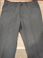 Vintage 1970s 1980s Blue Polyester Pants 36x30 Made In USA Black Tab