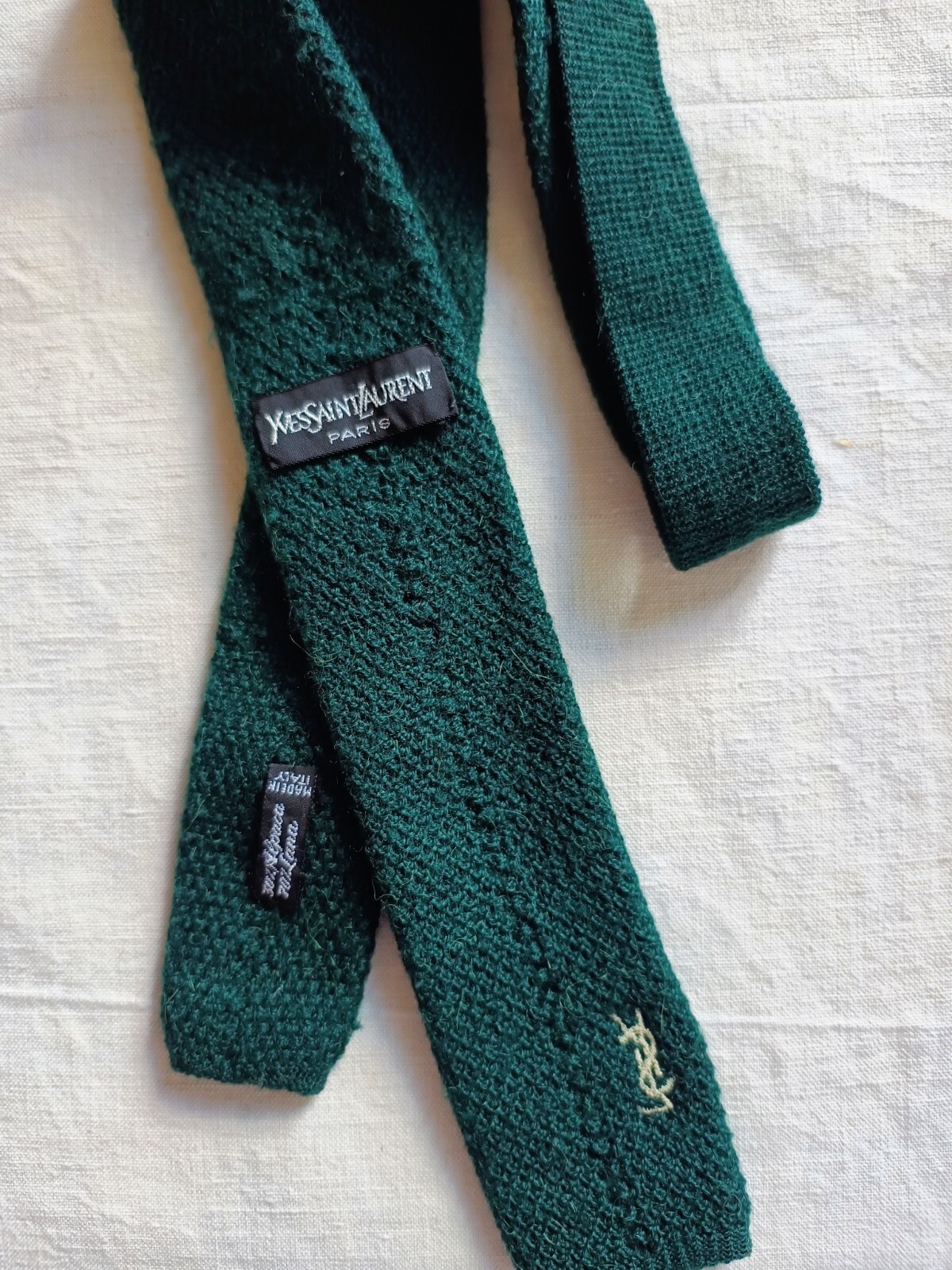 Cravatta Yves Saint Laurent In Alpaca Lana Vintage Condizioni Ottime