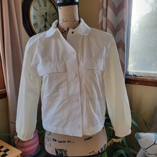 Kid's Girls NWT White Sporty Windbreaker Jordan Jacket Size M Micheal Jordan