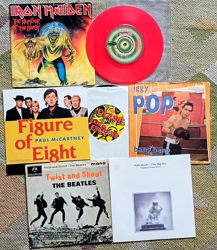 New ListingDJ Vinyl 7" Job Lot The Beatles 60s EP PS Macca Kate Bush Iron Maiden Clash MORE