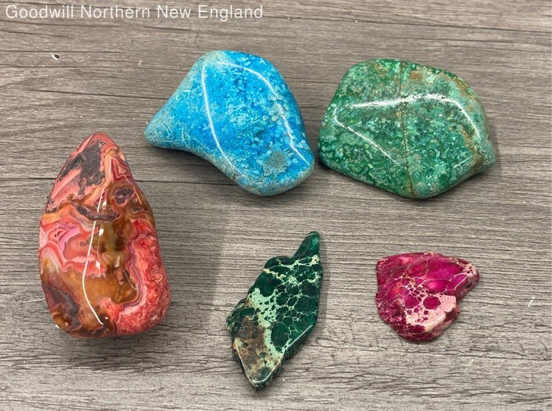 136g Artificially Colored Dyed Polished Stones Rocks for Jewelry Making Crafting