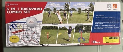 MD Sports 5 In 1 Backyard Combo Set. Volleyball, Badminton, Ring Toss, & Others