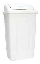 13 Gallon Trash Can, Plastic Swing Top Kitchen Trash Can, White, Free Shipping