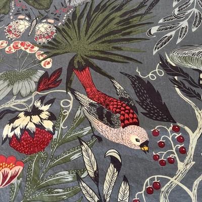 IKEA Full Queen Duvet Cover FILODENDRON Birds/BUTTERFLIES/FLORAL Blue 84x84 