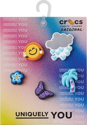 Crocs Unisex's Jibbitz Shoe Spirit Charms for Teens, Chill Summer, 5 Pack
