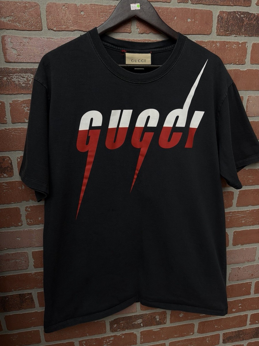 Gucci Men's Short Sleeve T-Shirt Blade Logo Black Size XL