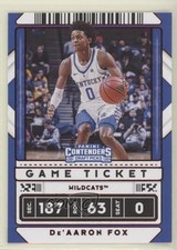 2020-21 Panini Contenders Draft Picks Variation Game Ticket Red De'Aaron Fox gp1