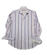 Robert Graham Multicolor Long Sleeve Colorful Dress Shirt Mens Sz L / 42-16 1/2