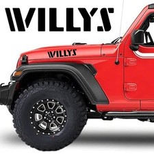 Jeep Wrangler Willys Hood Decals Stickers Matte Black Factory Size 3x13 Jeep Wrangler Willys Hood Decals Stickers Matte Black Factory Size 3x13