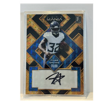 Wild Card 2023 Auto Mania Tyjae Spears Rookie Autograph AMSQ-A Football 1/4. rookie card picture