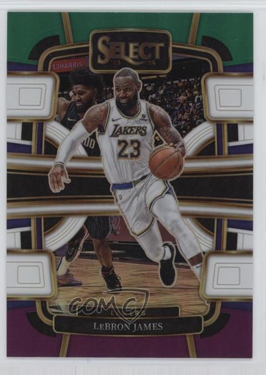 2023-24 Panini Select Concourse Green White Purple Prizm LeBron James #66