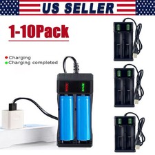 USB Smart Battery Charger For18550 14500 16340 Rechargeable Li-Ion Batteries Lot