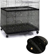 Adjustable Bird Cage Cover Mesh Seed Catcher Nylon Net Guard for Pet Bird Cage