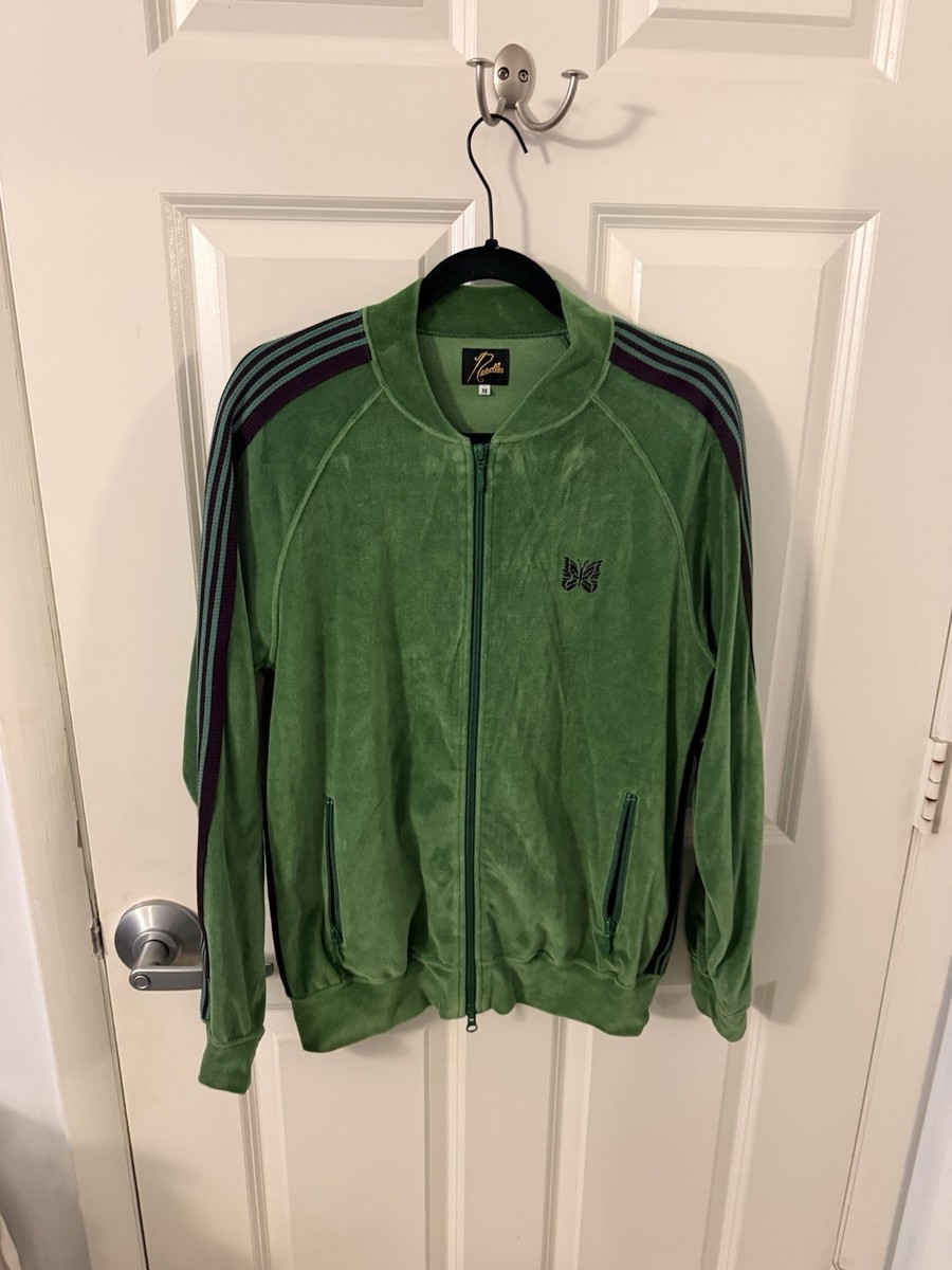 Needles Track Jacket Size M Green Velour Full Zip | eBay