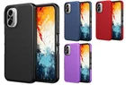 For TCL K70 T523 Texturized Dotted Hybrid Case Phone Cover
