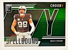 2024 Donruss Elite Maxx Crosby Spellbound Insert Card #26 Letter Y Raiders!