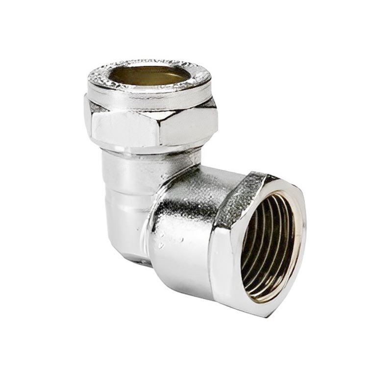 ODSUPPLIES - 15mm x 1/2" Female Chrome Elbow - Bag of 5 - Image 2