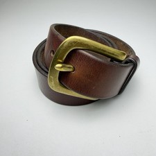 Gap Womens Belt Size Medium Dark Brown Genuine Leather Brass Belt Buckle