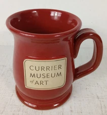 Currier Museum of Art - Large Red Ceramic Coffee Tea Mug Sunset Hill Stoneware