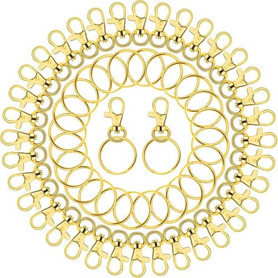Gold Keychain Rings for Craft,  100Pcs Keychain Hardware Kit Includes 50Pcs Key 