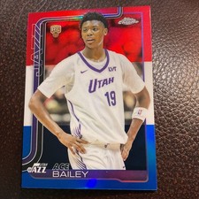 Ace Bailey 2025-26 Topps Chrome RC Red White & Blue Refractor #255 UTAH JAZZ