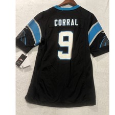 NWT Nike NFL On Field Black S Carolina Panthers Matt Corral #9 Football Jersey