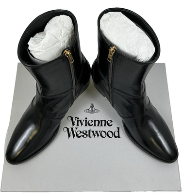Vivienne Westwood man レザージョッパーブーツ 42 黒 RARE NEW VIVIENNE WESTWOOD BLACK LEATHER SATURDAY ANKLE BOOTS MENS