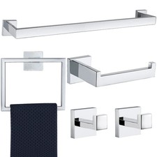 5 Pieces Bathroom Hardware Accessories Set Polished Chrome, 24Inch Bathroom T...