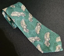 VTG. Polo Ralph Lauren Classic Car Silk Tie NWT  Mark Shale Vintage USA (GREEN)