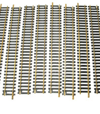 1960 Mid-Century Set of 8 Atlas HO Scale Straight 2 Rail Snap Track 9 in Brass