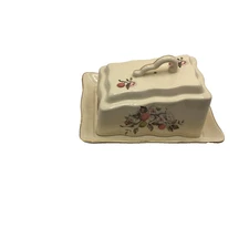 Vtg Romania Porcelain Covered Butter /Cheese Dish 1970